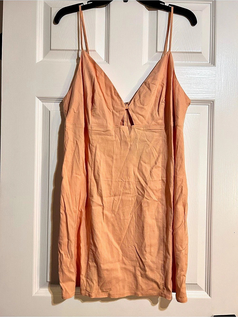 V-Neck Light Orange Mini Dress NWT